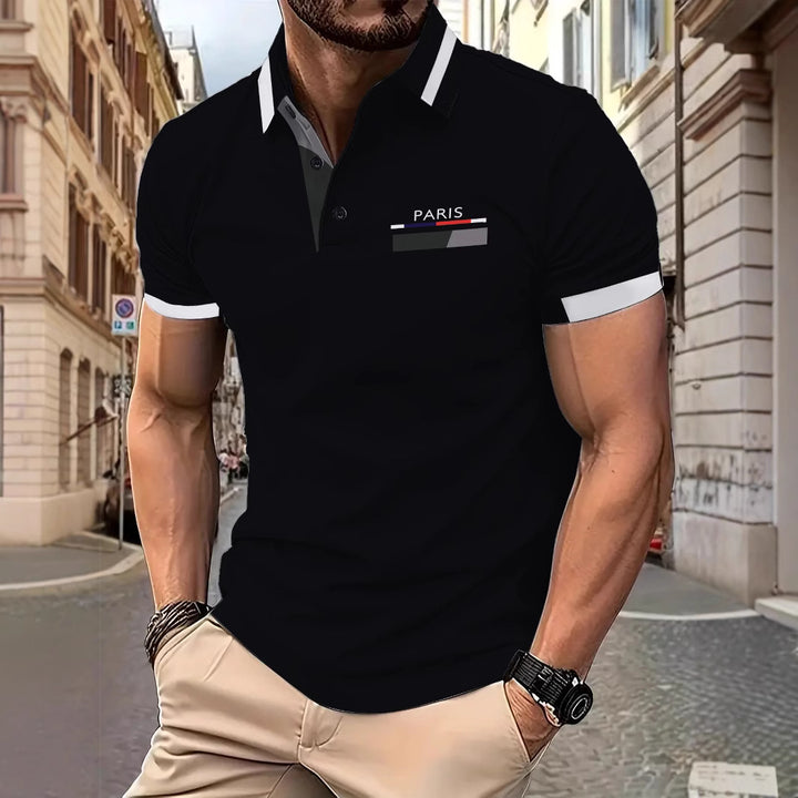 Herrer polo T-shirt med stilfuldt Paris-design Stilla
