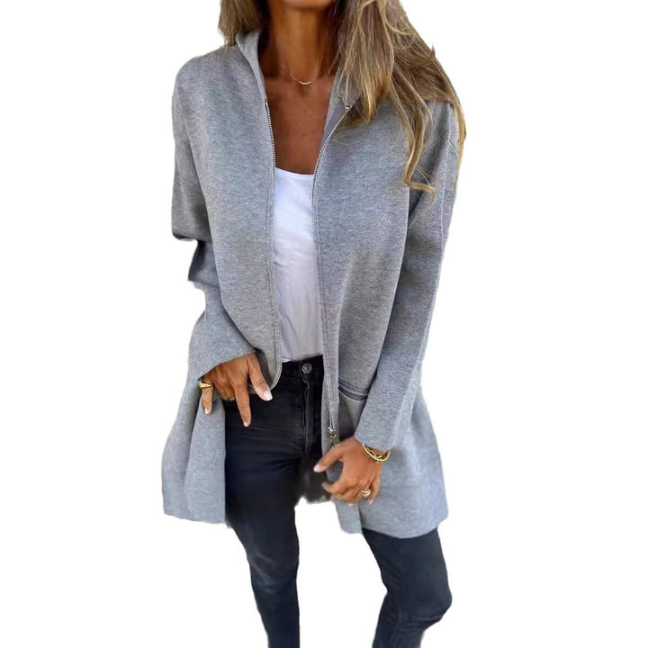 Dame langærmet Oversized Jakke med lynlås Stilla