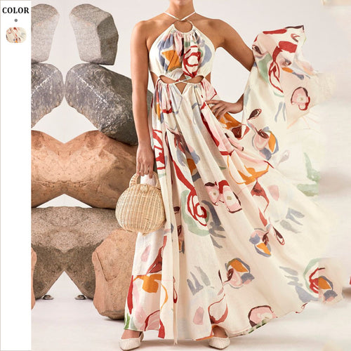 Dame Maxi-kjole med raffineret cut-out-design og flydende snit Stilla