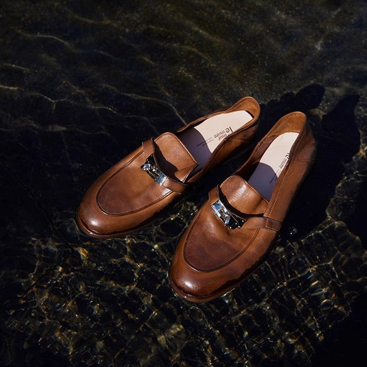 Herrer Premium Læder Slipper med dekorativt accent Stilla