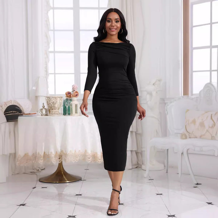 Dame Figurformet Aftenkjole med elegant Drapering Stilla