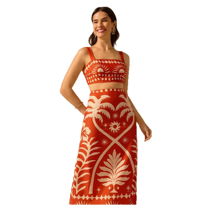 Damer Crop Top og Maxi Nederdel Sæt Skovae