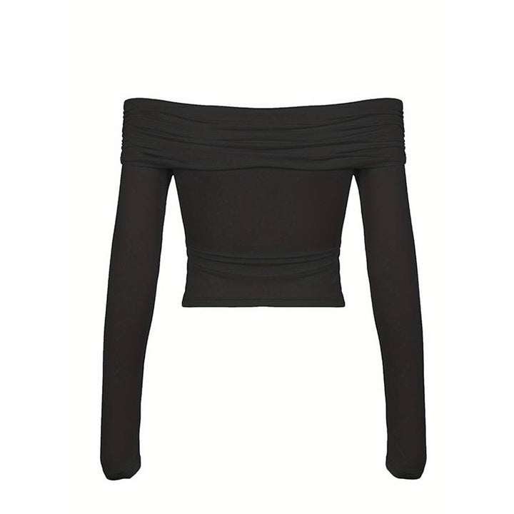 Kvinders langærmet bodystocking med chikt off-shoulder design og raffineret drapering detalje Stilla