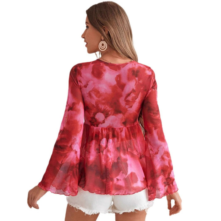 Dame Flydende Blomster Chiffon Top Stilla