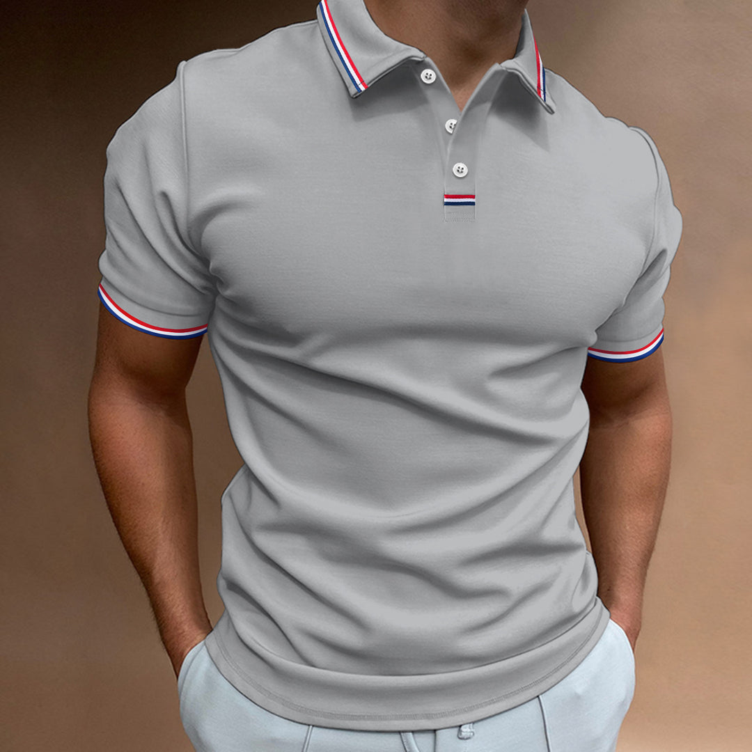 Herrer polo shirt med moderne kontrastdetaljer og åndbart stof Stilla
