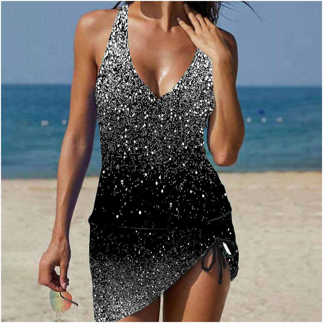 Dame Tankini med justerbar talje og glitrende glimmerdetalje Stilla