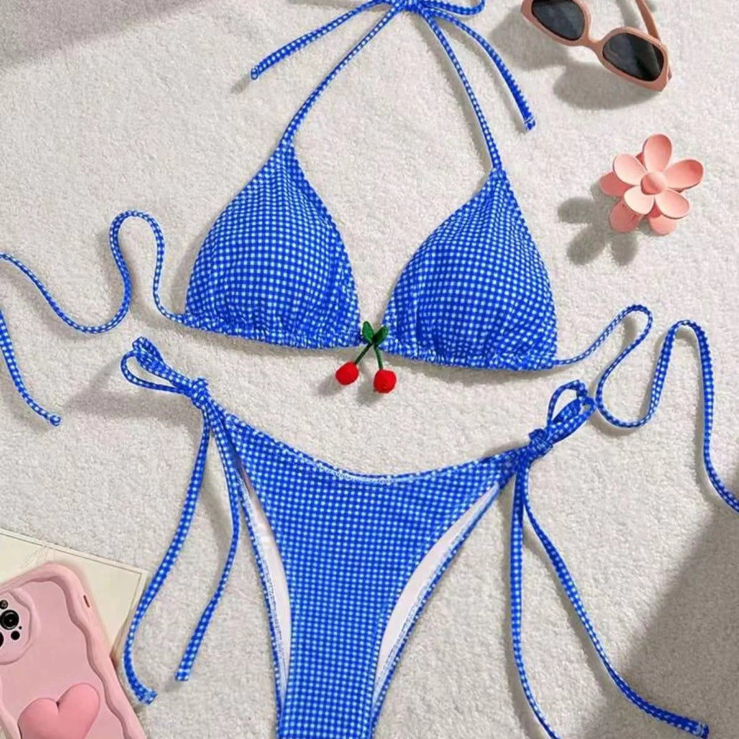 Femme Mønstrede Trekant Bikini Sæt Stilla
