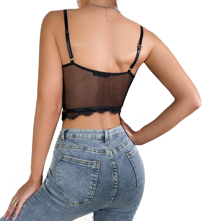 Dame blonde-bustier med gennemsigtige indsatser og raffinerede detaljer Stilla