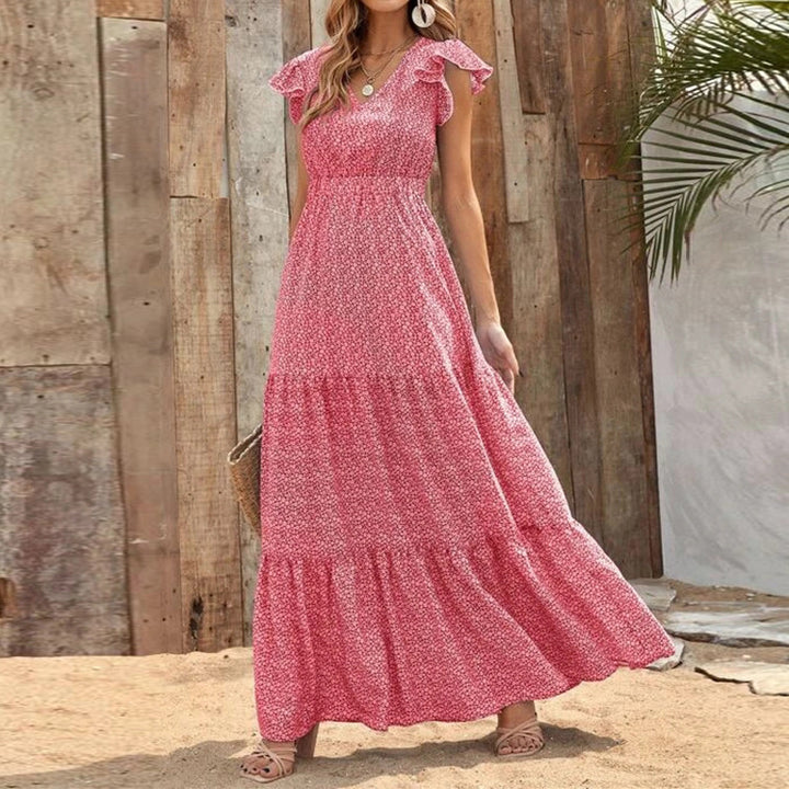 Dame stribet Bohemian maxikjole Stilla