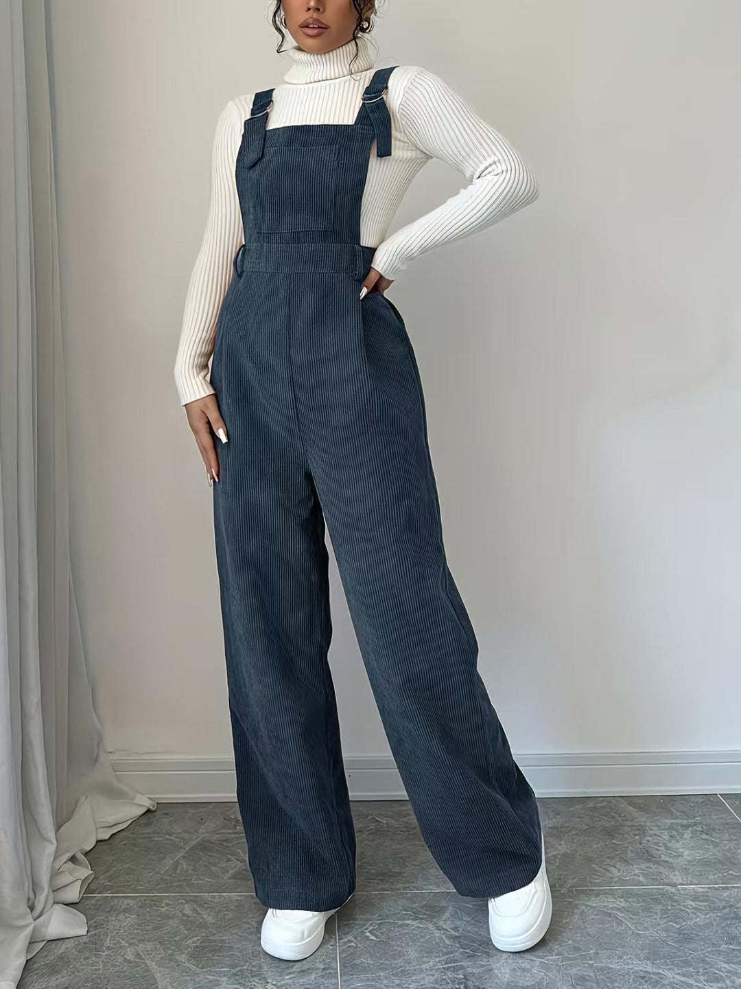 Kvinders afslappet skåret kord jumpsuit Stilla