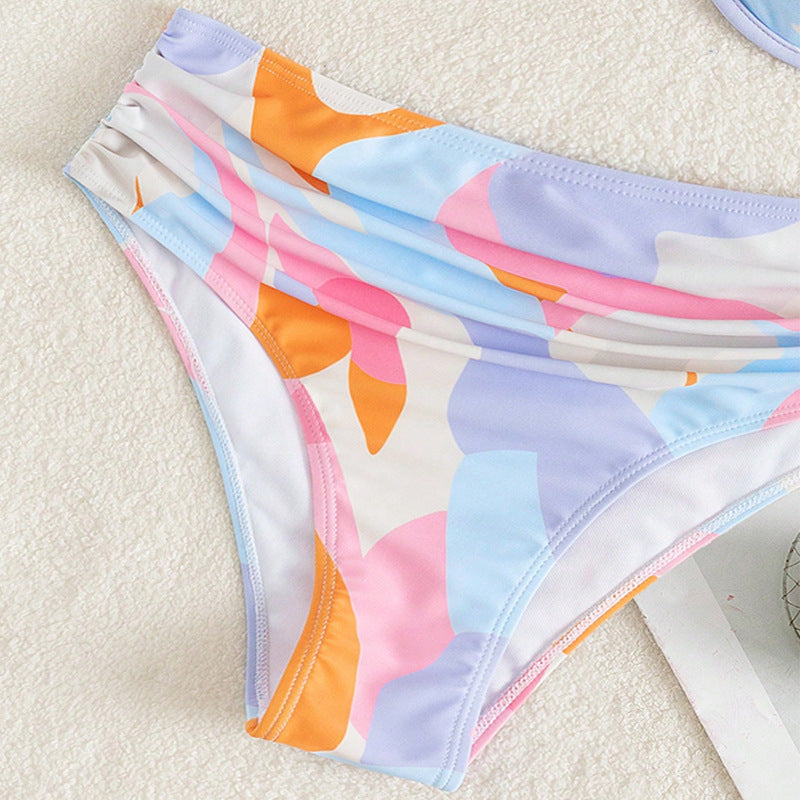 Dame Triangel-bikini med asymmetrisk design og høj talje