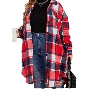Dame Flannel Skjortejakke Stilla