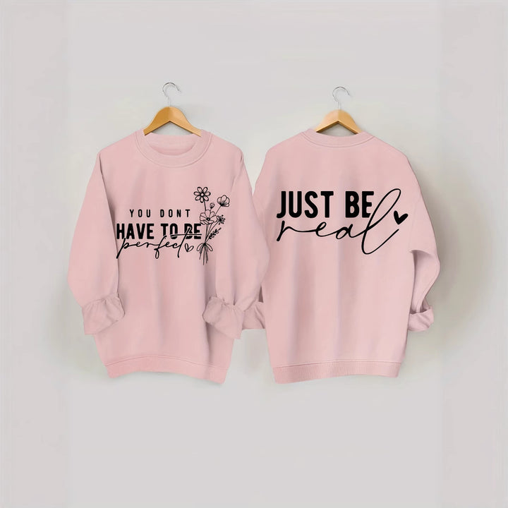 Kvinders afslappede sweater med inspirerende budskaber Stilla