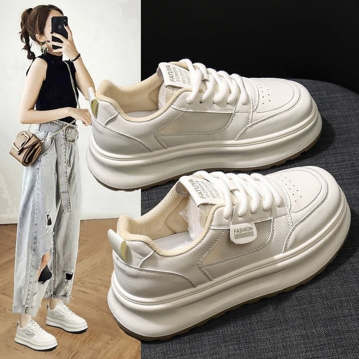 Dame sporty sneakers med tyk komfort-plateau og åndbart overmateriale Stilla