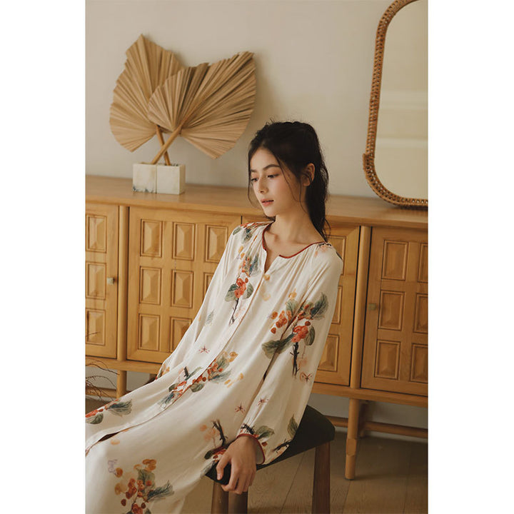 Dame Maxi-kjole med floralt design Stilla