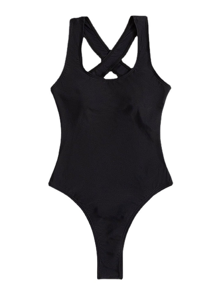 Dame Højskåret Enkeltbadedragt med sporty design Stilla
