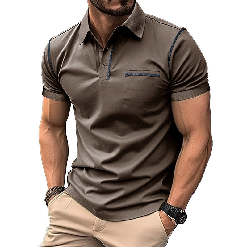 Herren polo shirt med trendy design og åndbart stof Stilla