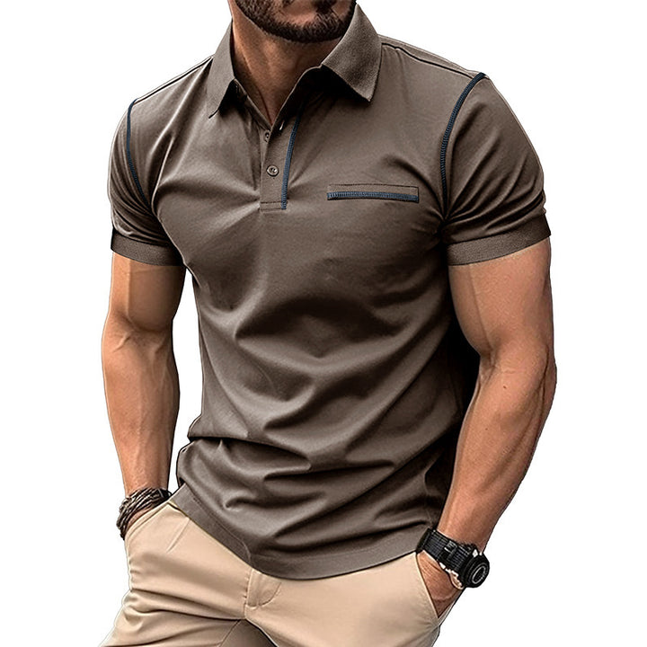 Herren polo shirt med trendy design og åndbart stof Stilla