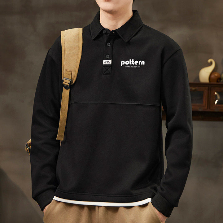 Herrer Casual Vintage-inspireret Sweatshirt med knaplukning Stilla