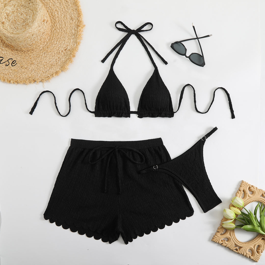 Dame Ribbet Halter Bikini Sæt Stilla