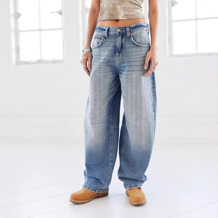 Dame Baggy-Jeans i Vintage-stil Stilla