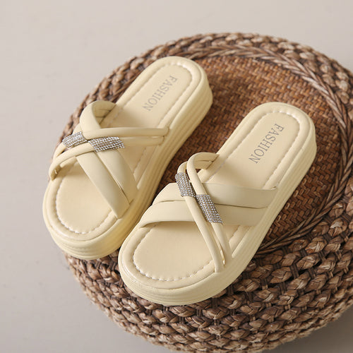 Kvinder Elegante Slide Sandaler med Glitrende Rem Detalje Stilla