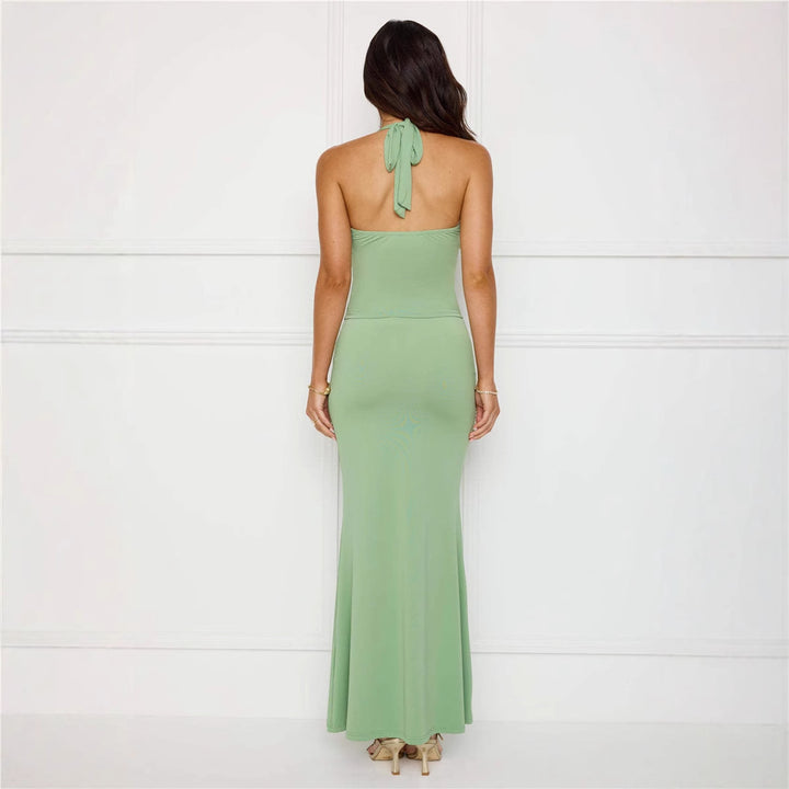 Dame vikleoverdel kjole med figursyet snit og elegant drapering Stilla