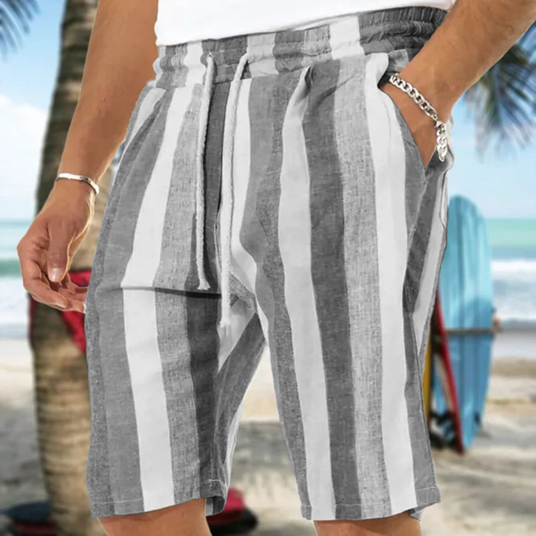 Herrer fritidsshorts med moderne striber og elastisk talje Stilla