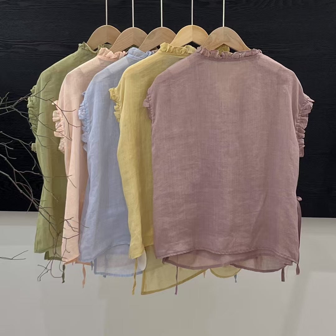 Femme Blød Rynke Indpakningsbluse Stilla