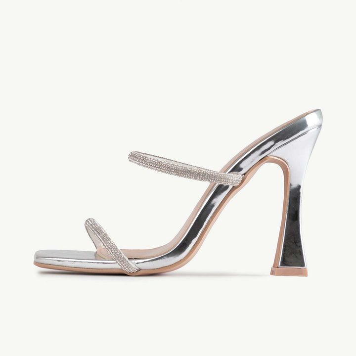Dame Højhælede Slide Sandaler med elegante Ankeleremmer Stilla