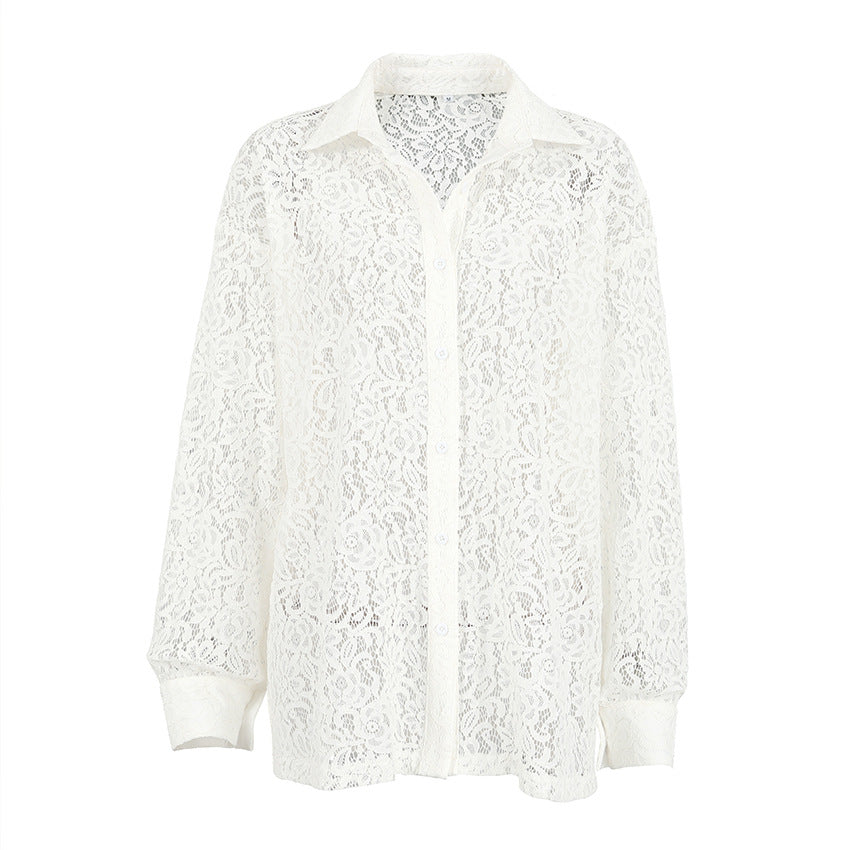 Dame spidsbluse i casual oversized-snit med praktiske lommer Stilla