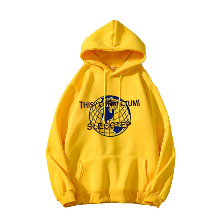 Kvinders hoodie med moderne verdenskortdesign Skovae