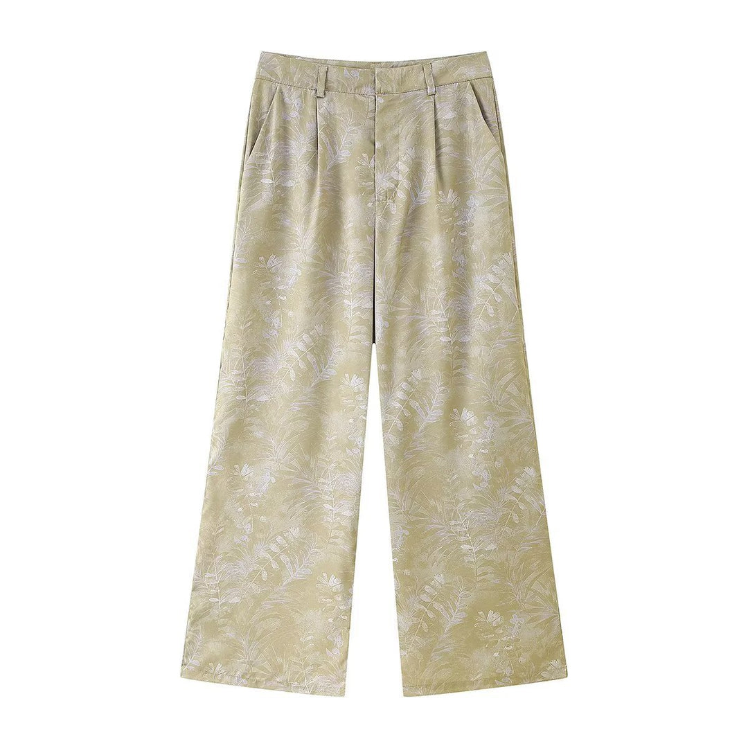 Dame Floral Print Vidde-Ben-Bukser Stilla