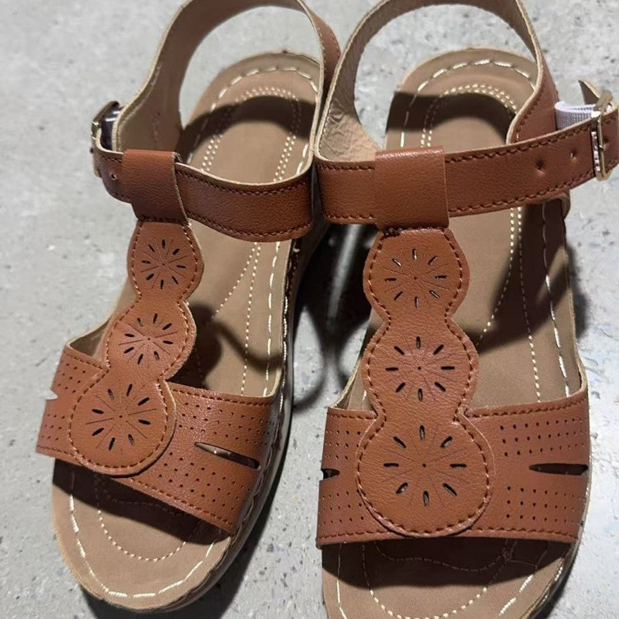 Damer sommerlige komfort-sandaler med elegant blomster-design og anatomisk fodseng Stilla