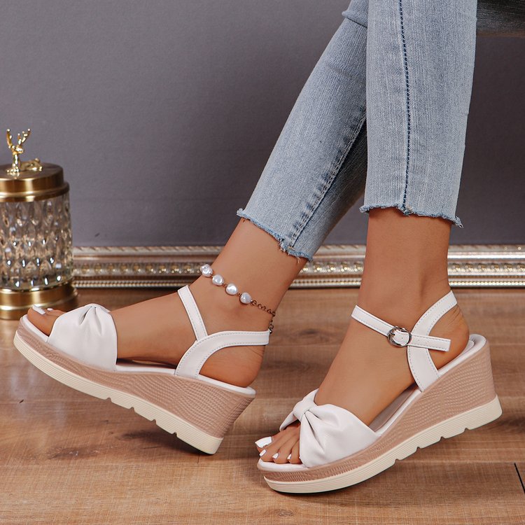 Dame Wedge-sandaler med elegant knude og behageligt fodbetræk Stilla