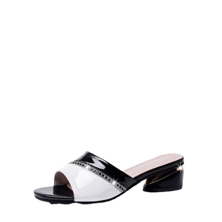 Damer elegante mules med funklende smykker og moderne sål Stilla