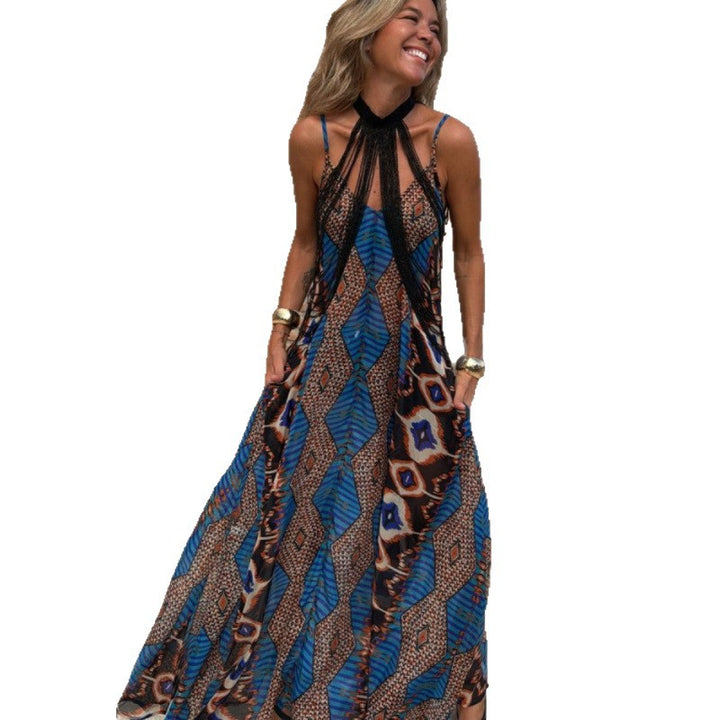 Dame Halterneck Bohemian Maxikjole Stilla