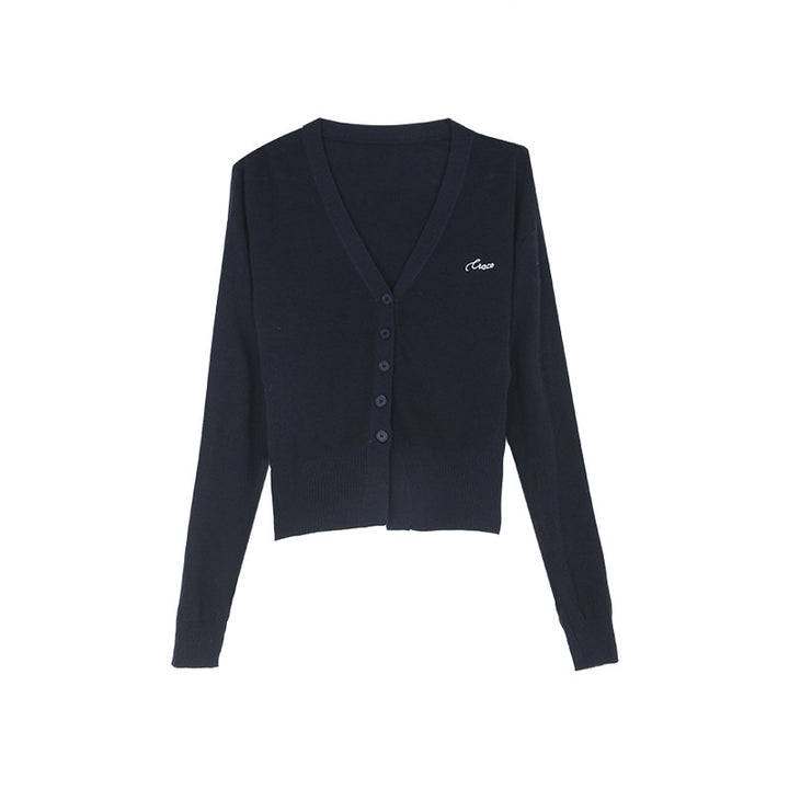 Dame casual langærmet cardigan med v-hals og fine knapdetaljer Stilla