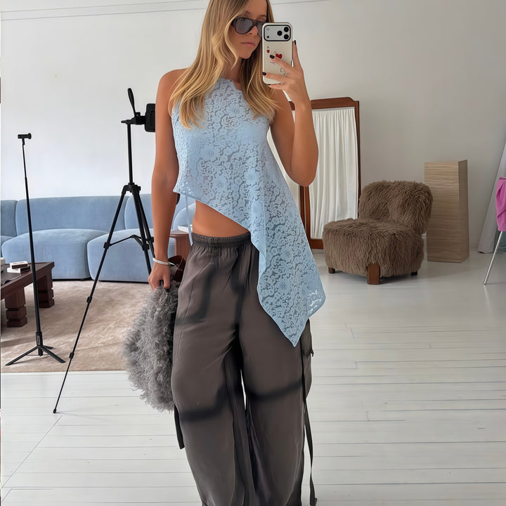 Dame Asymmetrisk top i spids med moderne snit Skovae