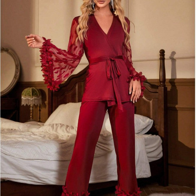 Dame Romantisk Blonder Pyjamasæt Stilla