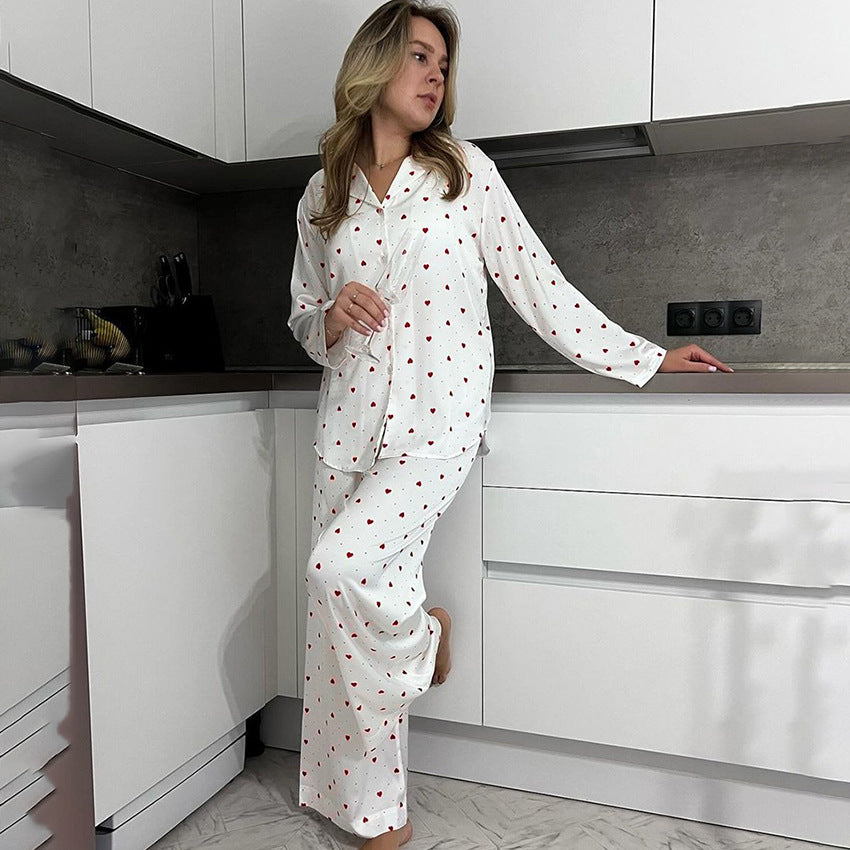 Dame pyjamasæt med dekorativt prikkedesign og komfortabel pasform Stilla