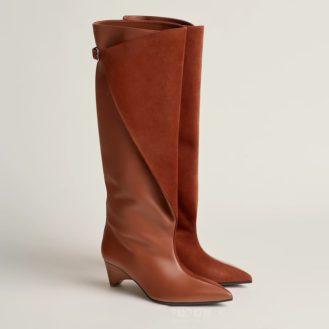 Femme Overknee-mode-støvler med unikt bånddesign Stilla