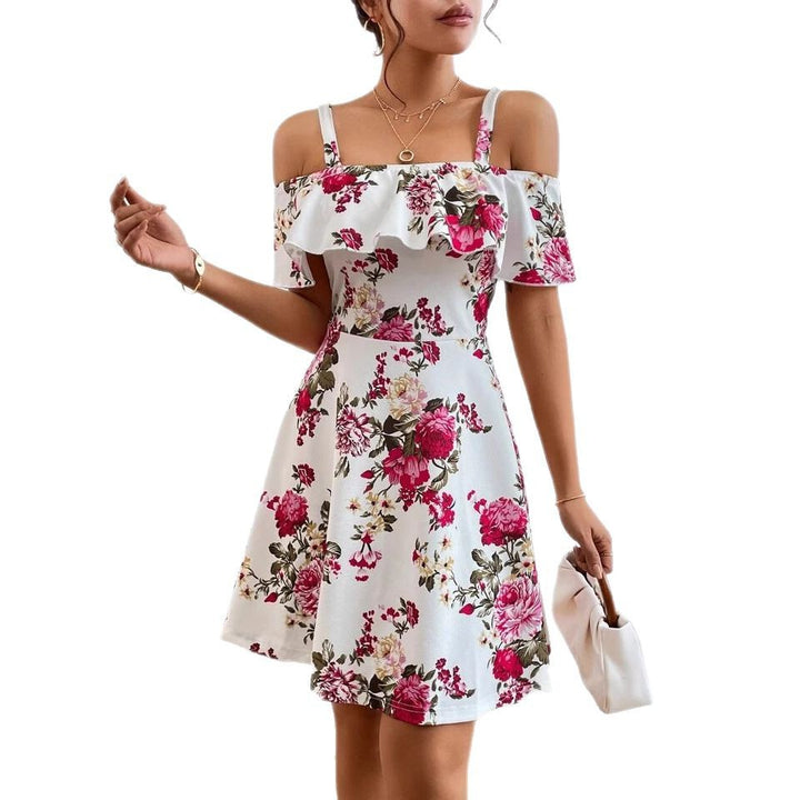 Dame Off-Shoulder Udsplittet Kjole Stilla