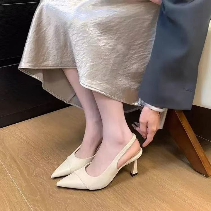 Dame elegante spidse Slingback-pumps med blokhæl Stilla