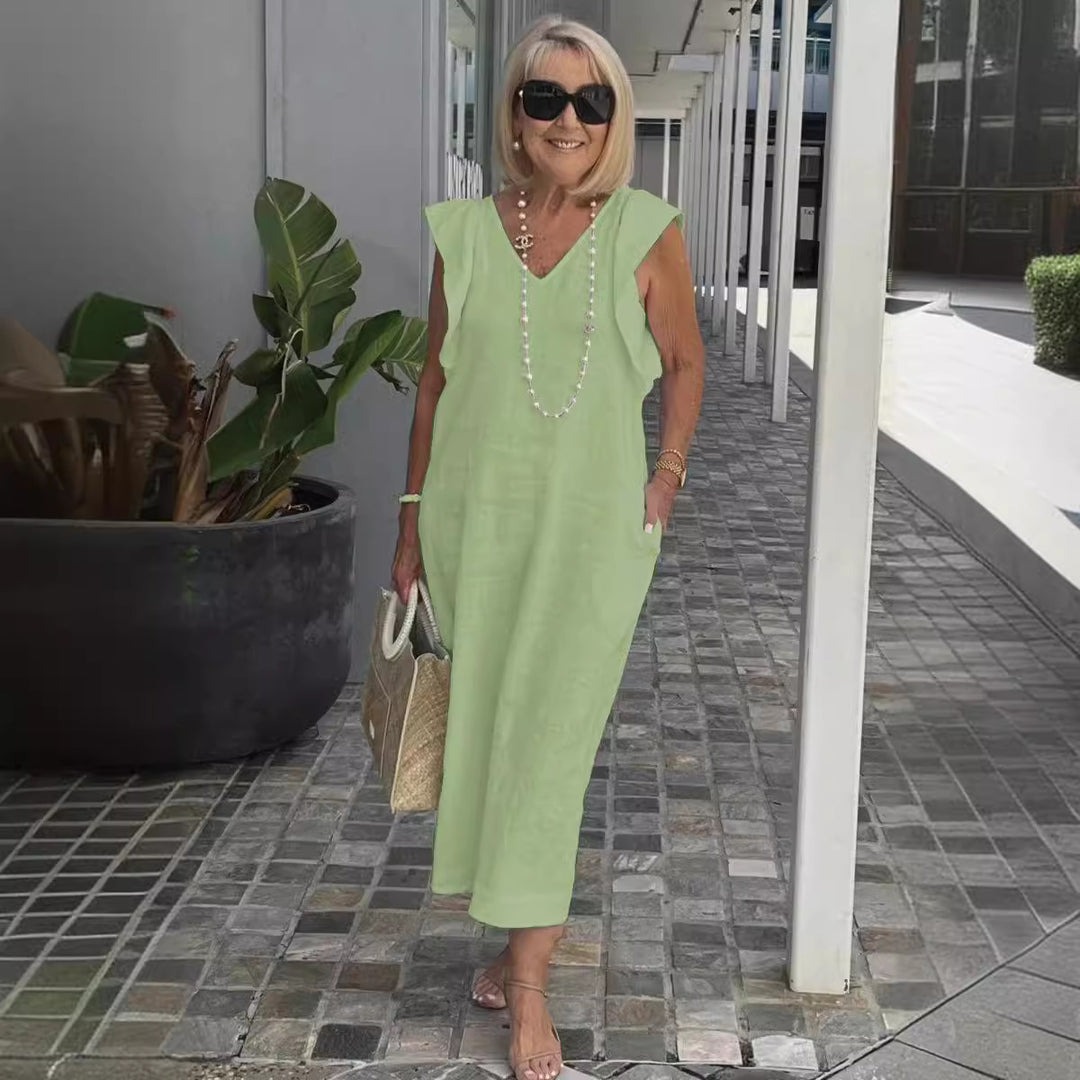 Maxikjole i Boho-stil til damer med flæsekant Stilla