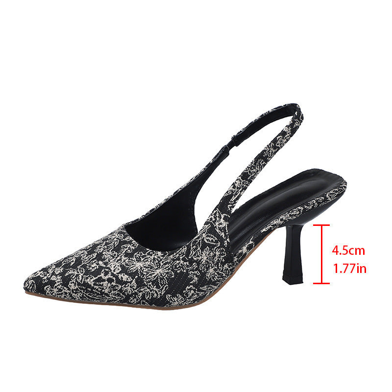 Dame Slingback Pumps med blomstret design og elegant hælhøjde Stilla