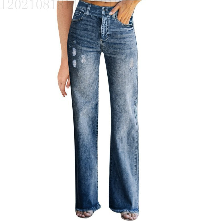 Dame Løst skåret Jeans med afslappet look og moderne distressed-detaljer Stilla