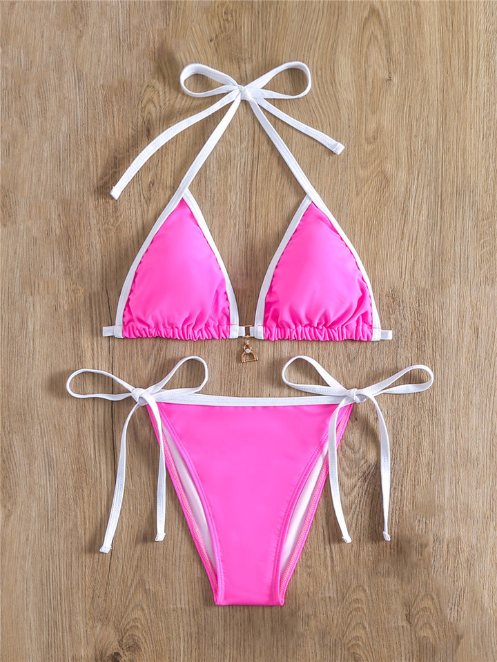 Damer trekant-bikini med justerbare stropper og moderne dekorativ detalje Stilla