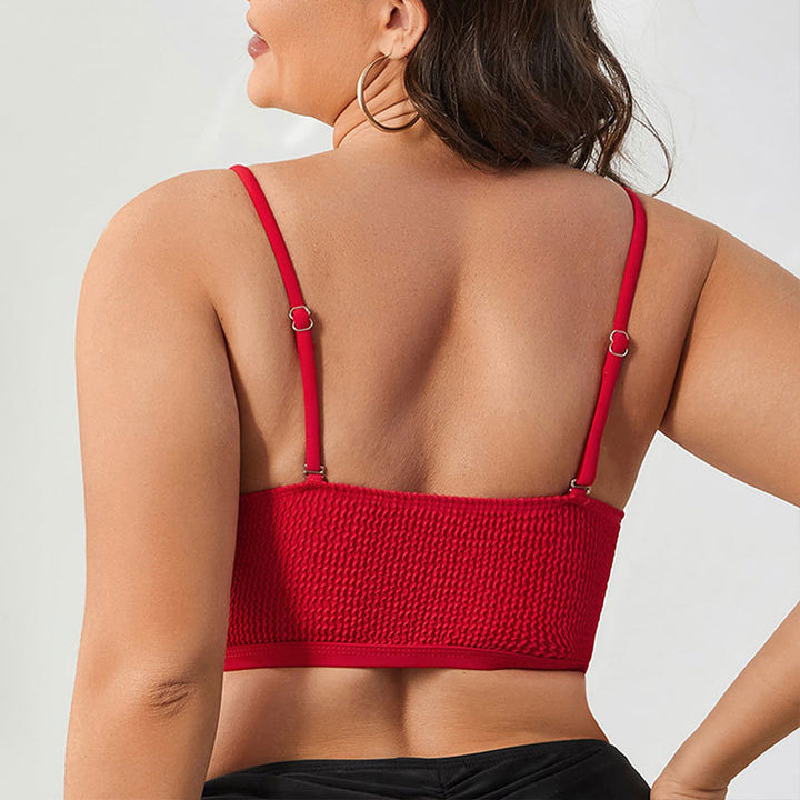 Dame triangel bikini top med struktureret overflade Skovae