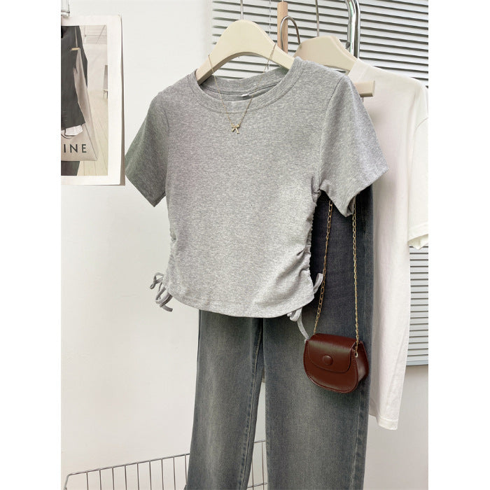 Femme Justerbar Sidesnøring Crop Top Stilla